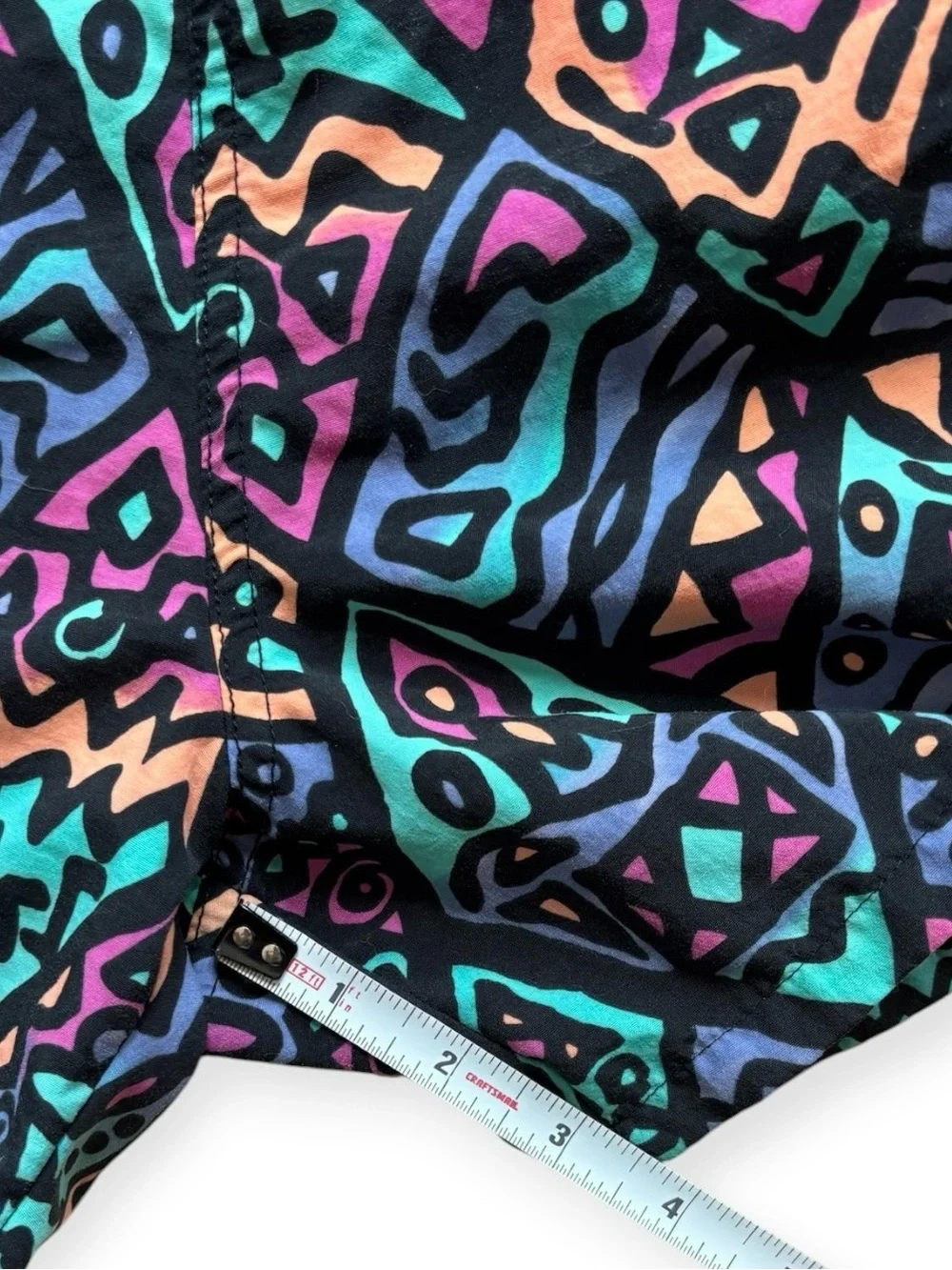 90s Vtg Sideout Volleyball Shorts Large Purple Red Green Tribal Retro Surfing